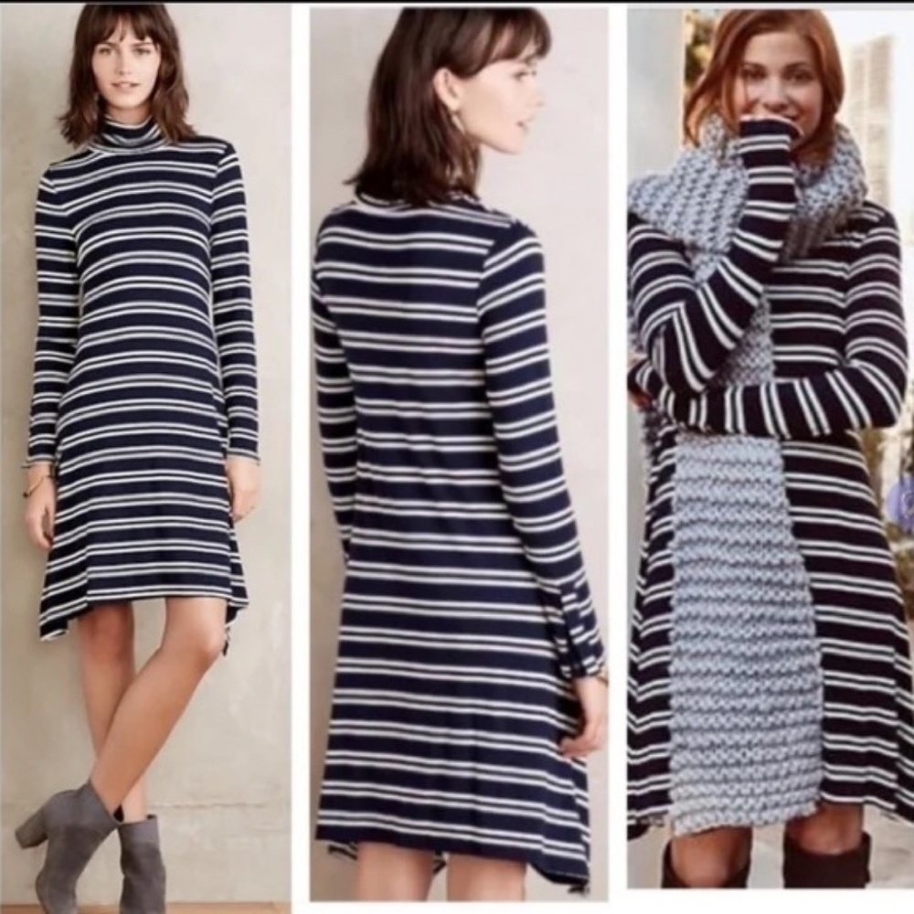 Anthropologie Maeve Turtleneck Swing Dress